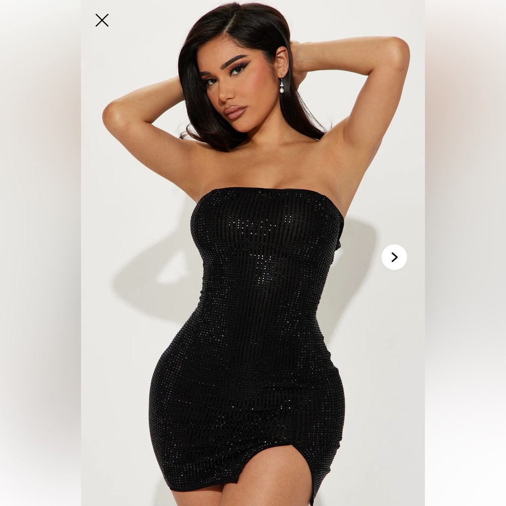 Ruby Embellished Mini Dress Black